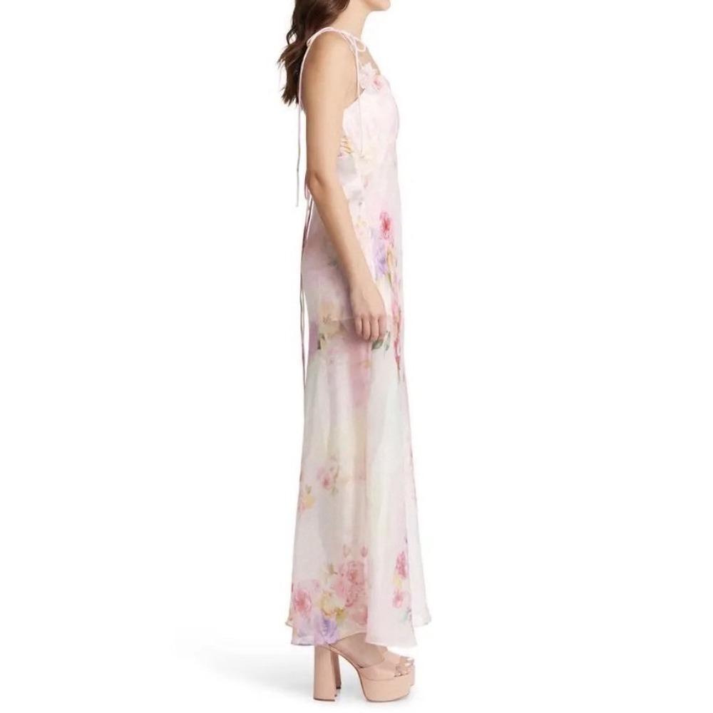 For Love and Lemons Lisa Maxi Dress Floral Print Pink Size Medium M $289 - Picture 2 of 9